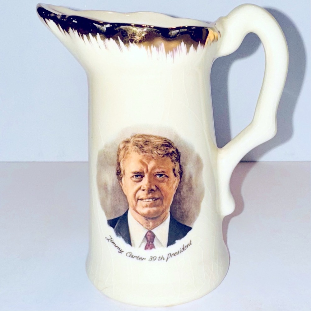 Vintage “Jimmy Carter 39th President” Commemorative Ceramic Pitcher Mini Vase